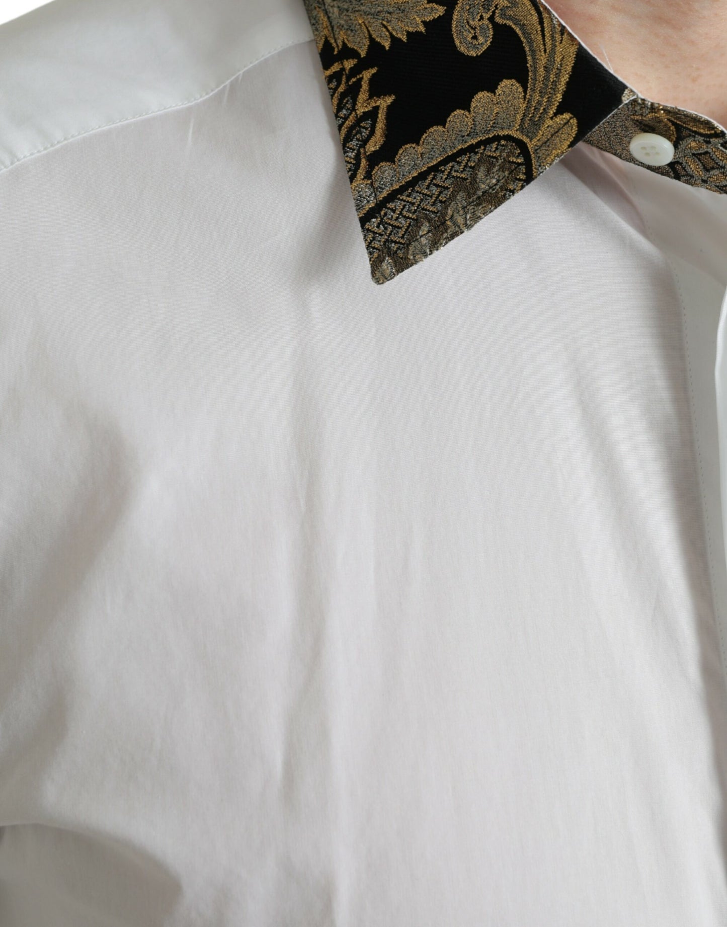 Dolce &amp; Gabbana Elegant Gold Detail Dress Shirt