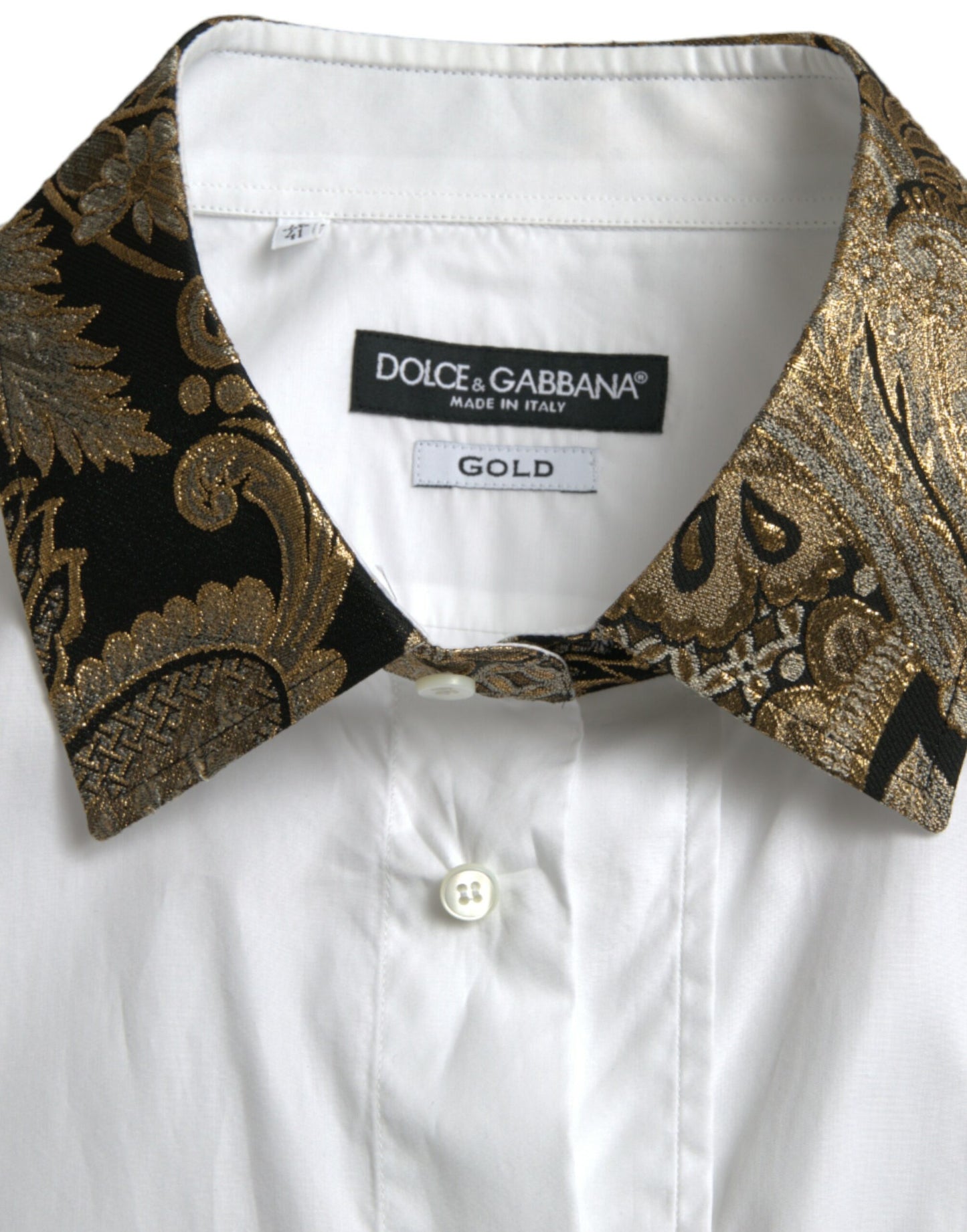 Dolce &amp; Gabbana Elegant Gold Detail Dress Shirt