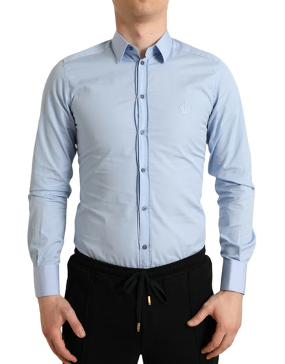 Dolce &amp; Gabbana Elegant Slim Fit Sky Blue Dress Shirt