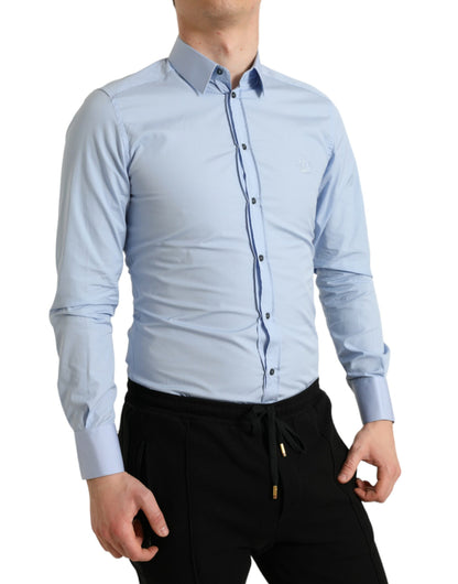 Dolce &amp; Gabbana Elegant Slim Fit Sky Blue Dress Shirt