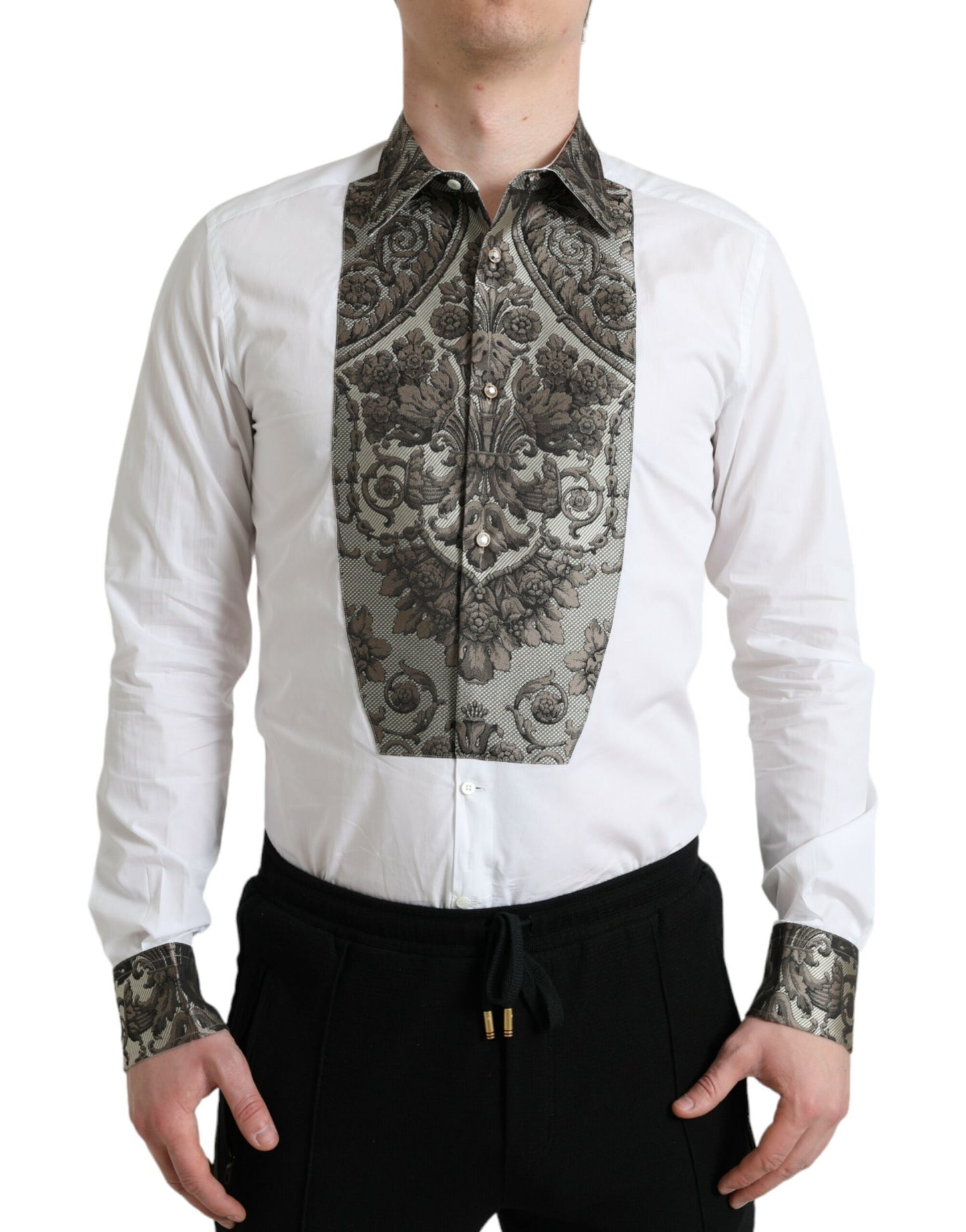 Dolce &amp; Gabbana Elegant Slim Fit French Cuff Dress Shirt