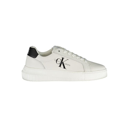 Calvin Klein Eco-Chic vita sneakers med kontrastdetaljer