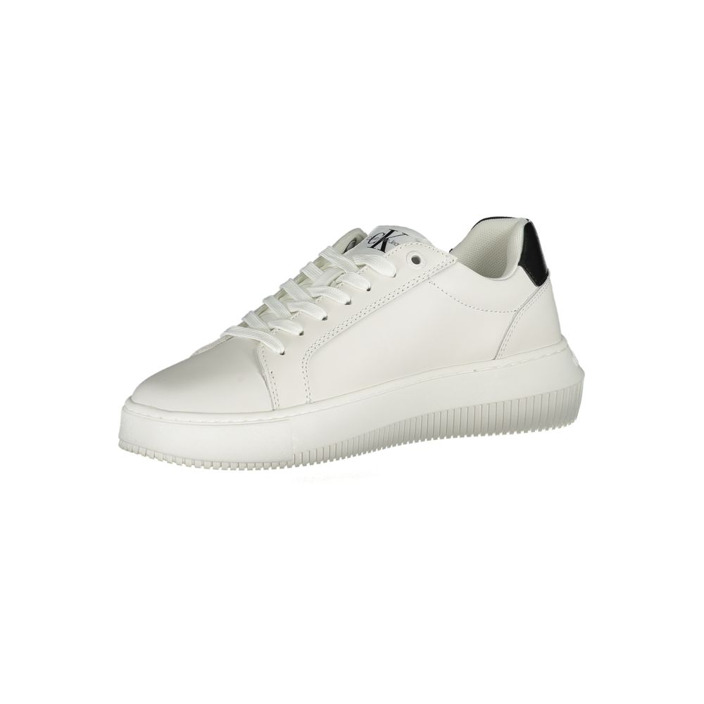 Calvin Klein Eco-Chic vita sneakers med kontrastdetaljer