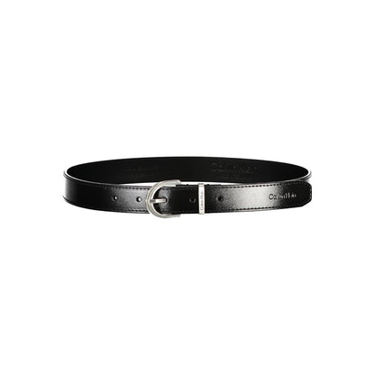 Calvin Klein Sleek Black Leather Belt with Metal Buckle