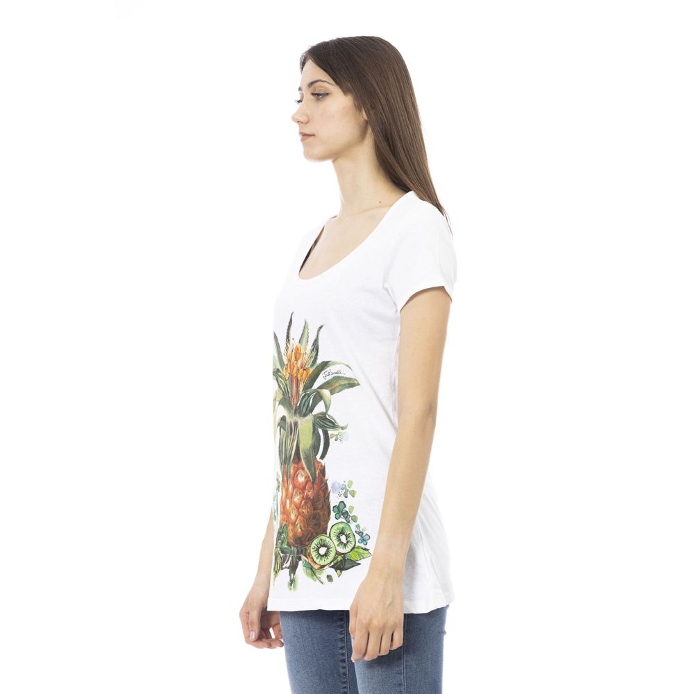 Camiseta de algodón blanca para mujer Just Cavalli