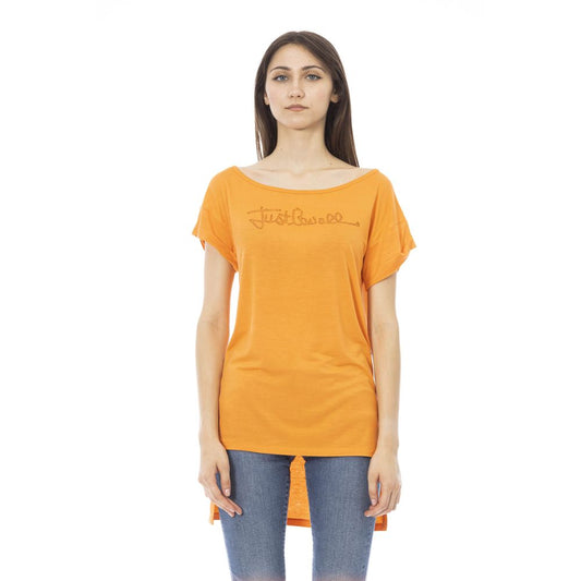 Just Cavalli Orange bomull T-shirt för kvinnor