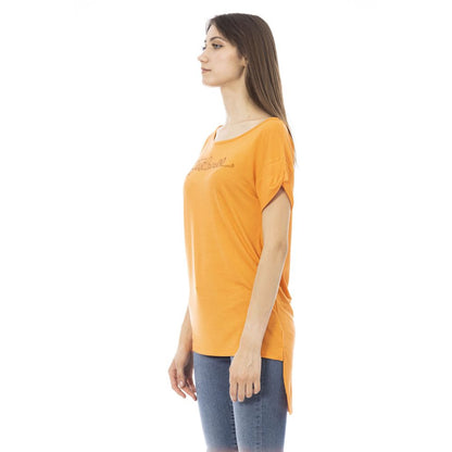 Camiseta de algodón naranja para mujer Just Cavalli