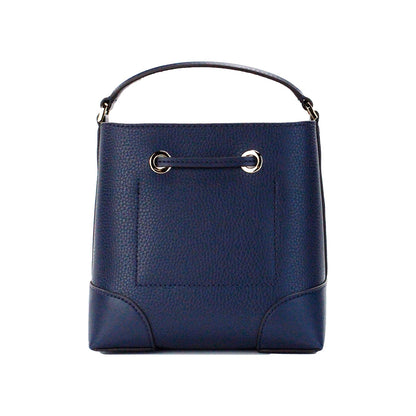 Michael Kors Mercer Small Navy Pebbled Leather Bucket Crossbody Bag-väska