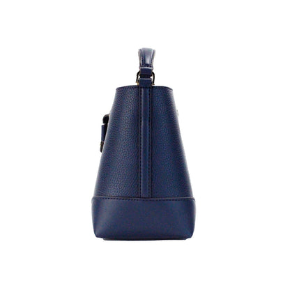 Michael Kors Mercer Small Navy Pebbled Leather Bucket Crossbody Bag-väska