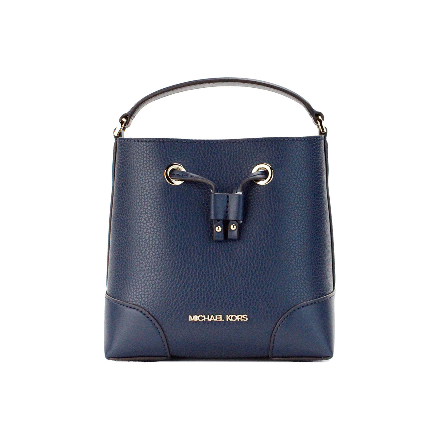 Michael Kors Mercer Small Navy Pebbled Leather Bucket Crossbody Bag-väska