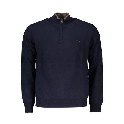 Harmont &amp; Blaine Elegant Contrast Detail Half Zip Sweater