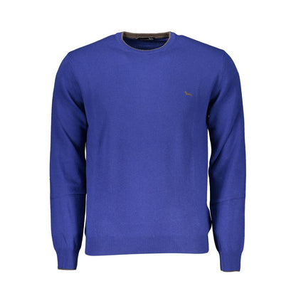 Harmont &amp; Blaine Elegant Blue Crew Neck Cashmere Blend tröja