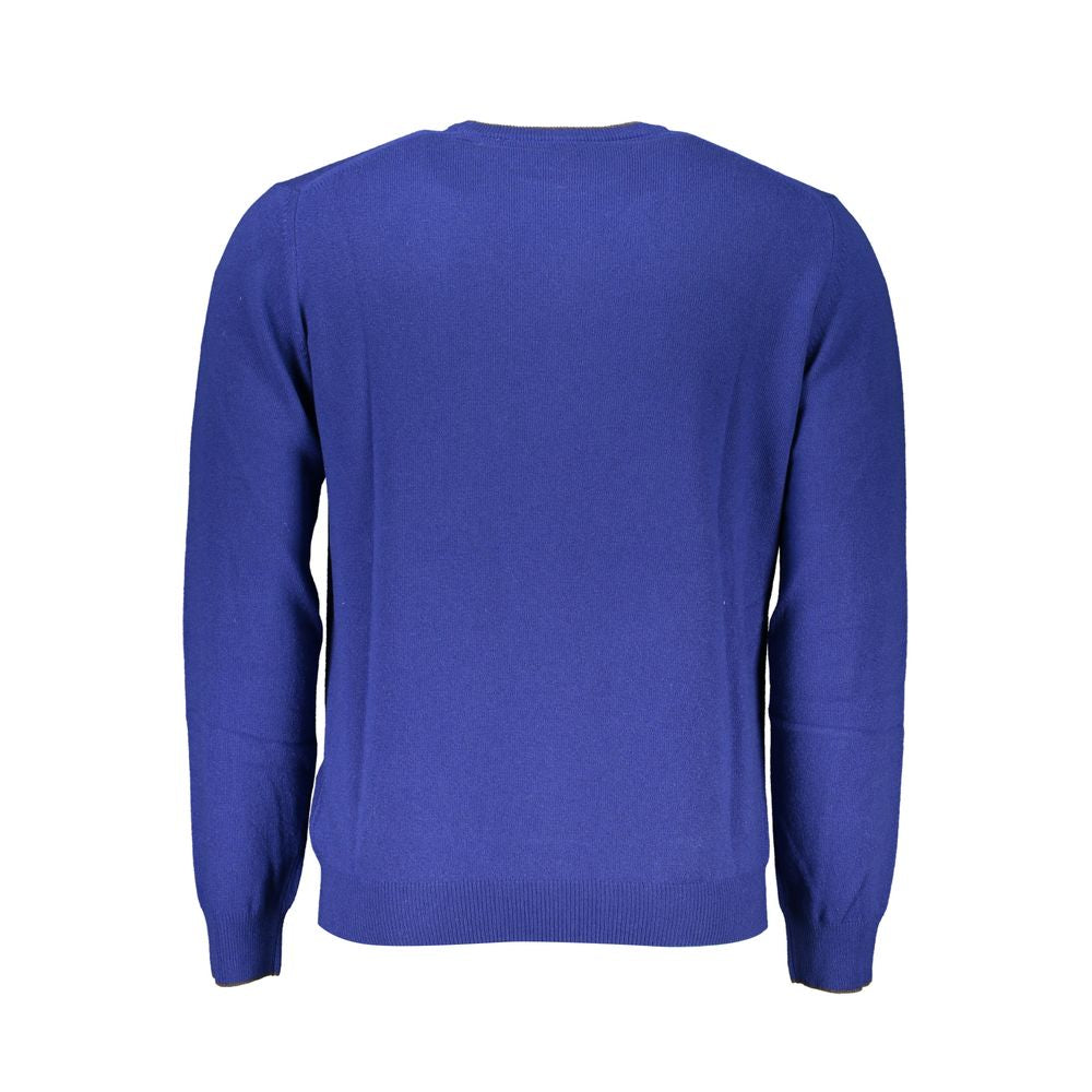 Harmont &amp; Blaine Elegant Blue Crew Neck Cashmere Blend tröja