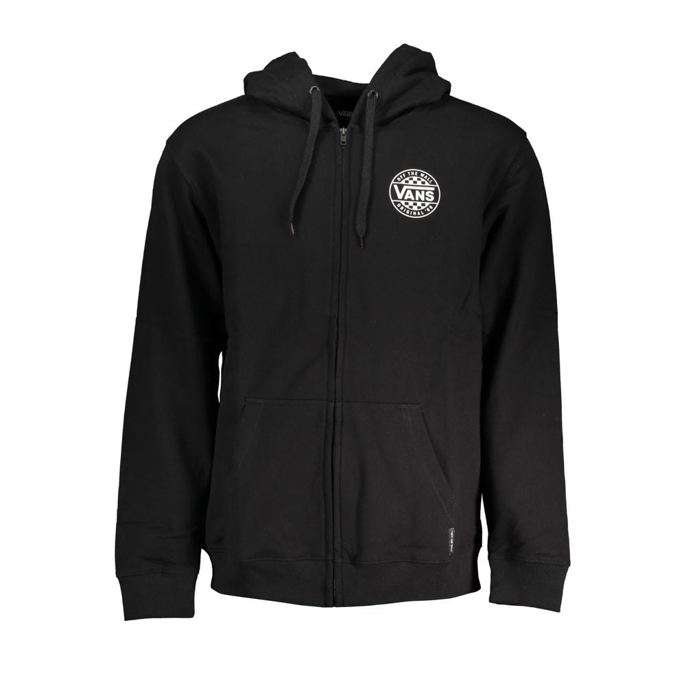 Vans Sleek Black Zip Hoodie med logotyptryck