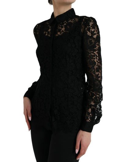 Blusa elegante con encaje floral de Dolce &amp; Gabbana