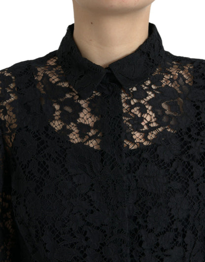 Blusa elegante con encaje floral de Dolce &amp; Gabbana