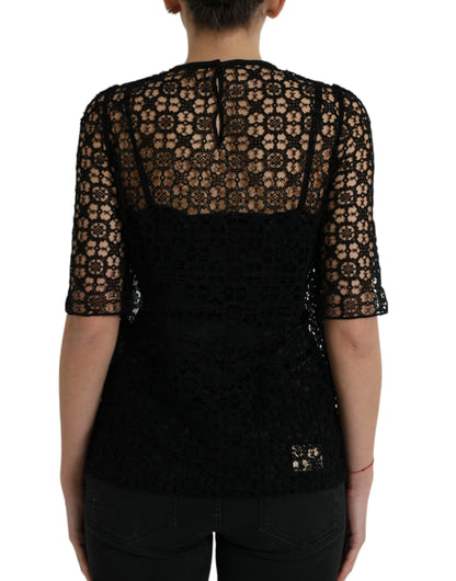 Blusa elegante con encaje floral de Dolce &amp; Gabbana