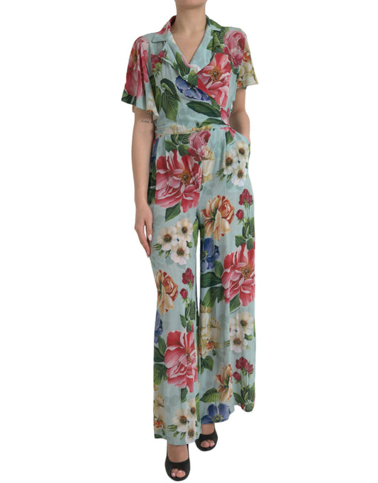 Dolce &amp; Gabbana Elegant Floral Silk Crepe Jumpsuit