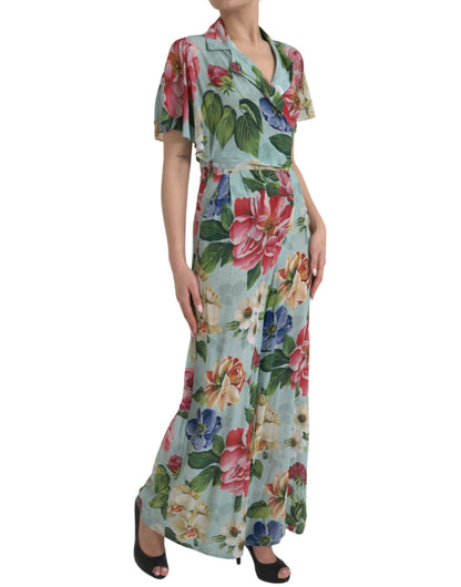 Dolce &amp; Gabbana Elegant Floral Silk Crepe Jumpsuit