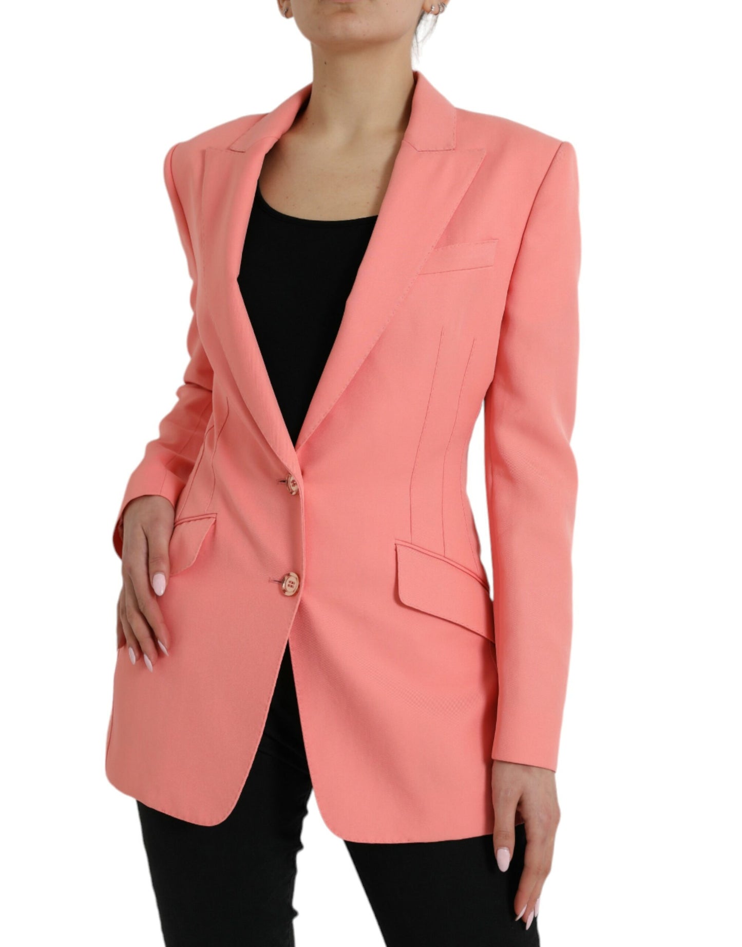 Blazer elegante con solapas de pico en color rosa de Dolce &amp; Gabbana