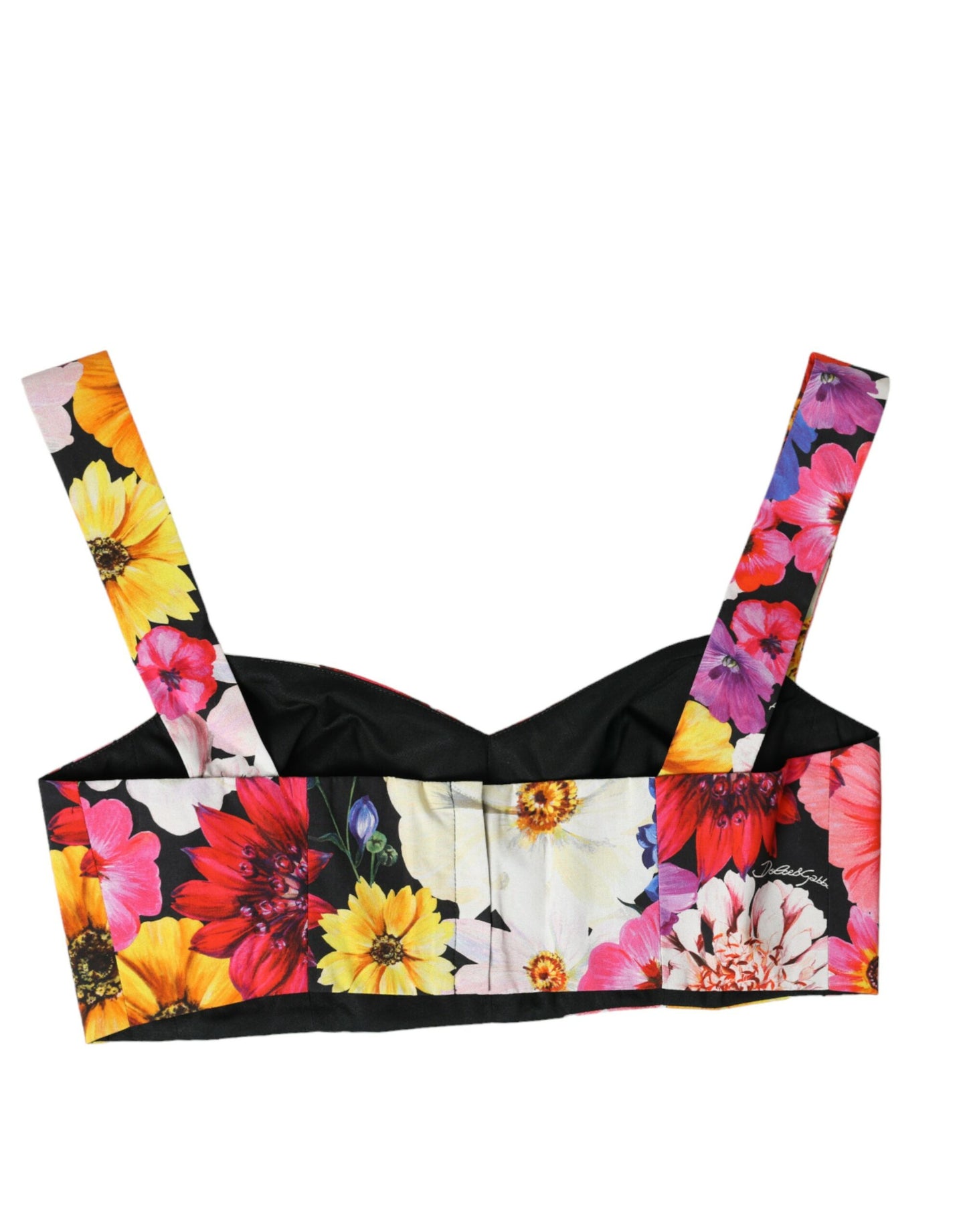 Top corto con bustier y estampado floral exquisito de Dolce &amp; Gabbana