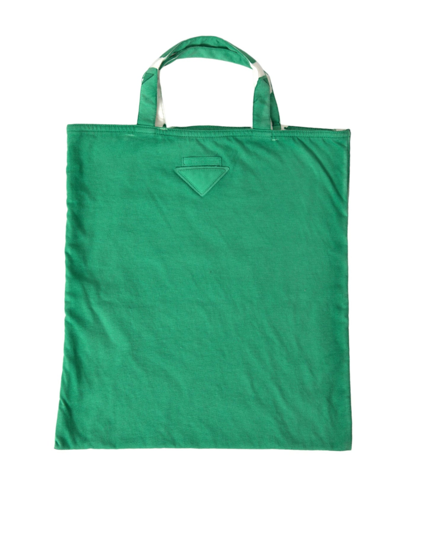 Bolso de mano elegante de tela verde de Prada