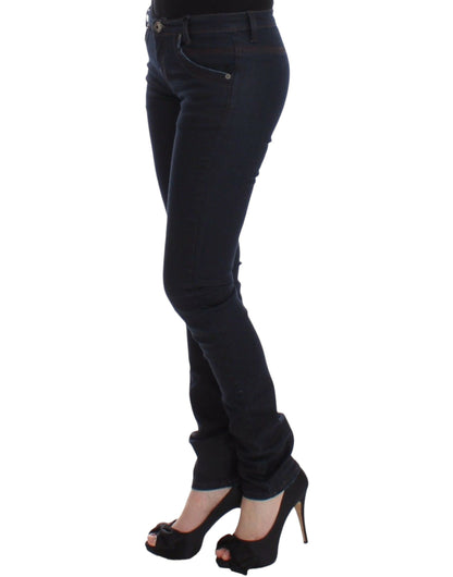 Ermanno Scervino Chic Dark Blue Slim Jeans för elegant stil