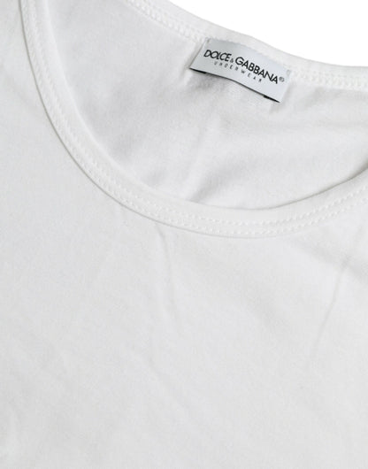 Dolce &amp; Gabbana vit bomull T-shirt underkläder med rund hals med rund hals