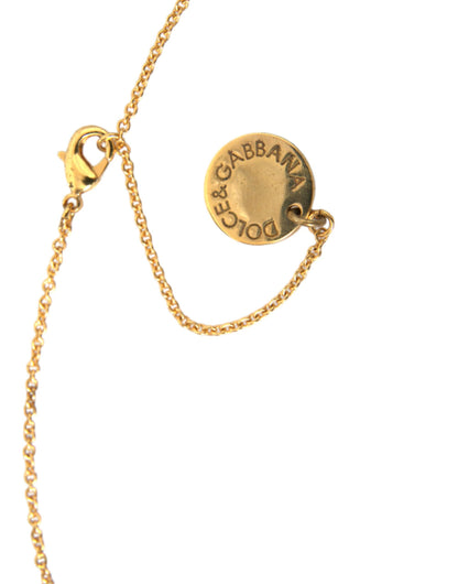 Dolce &amp; Gabbana guld mässing kedja hund hjärtat hängande charm halsband