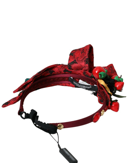 Diadema para el pelo con adornos de Sicilia en color rojo cereza de Dolce &amp; Gabbana para mujer