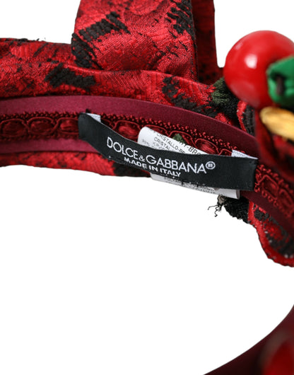 Diadema para el pelo con adornos de Sicilia en color rojo cereza de Dolce &amp; Gabbana para mujer