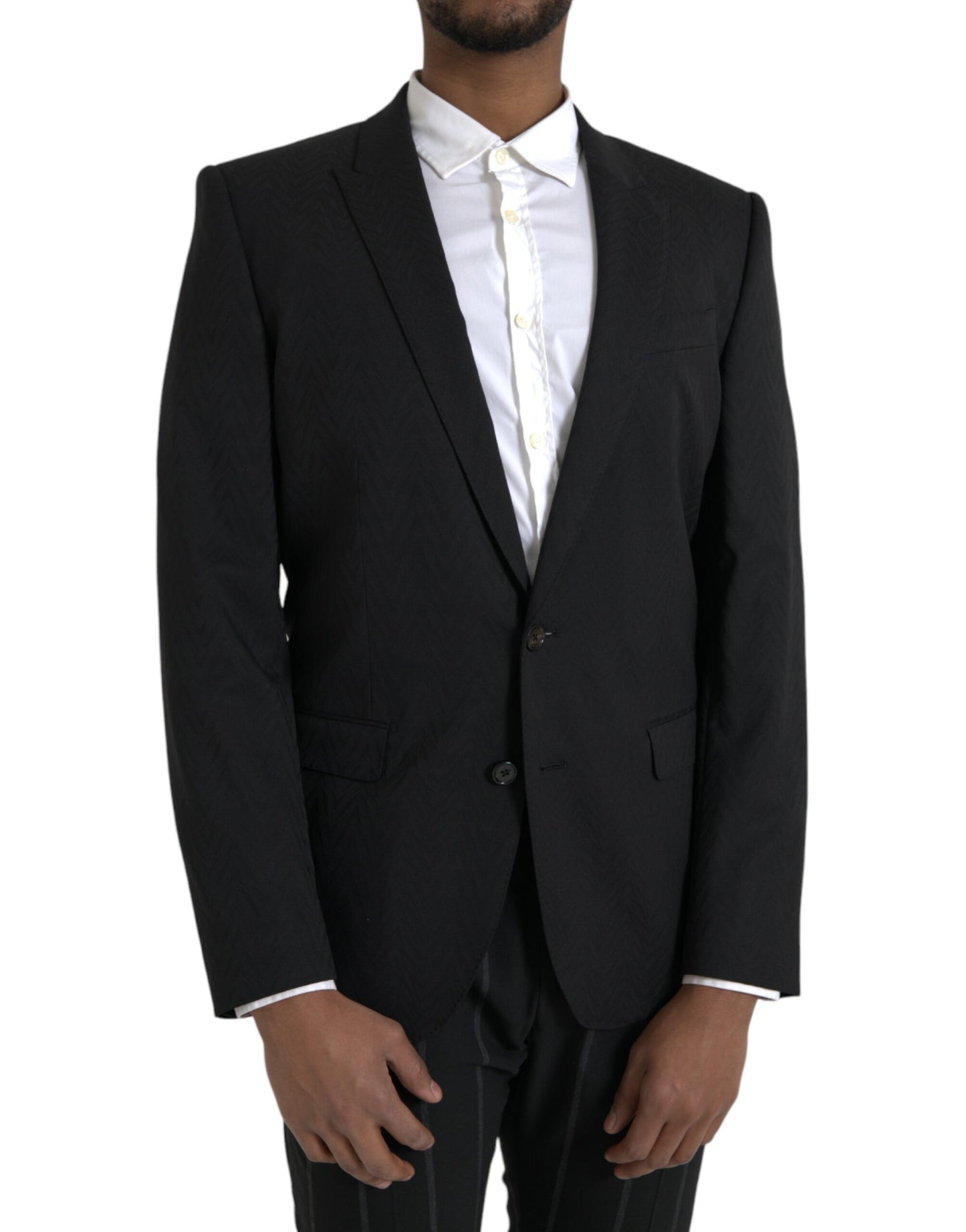 Dolce &amp; Gabbana Black MARTINI Slim Fit Jacket Coat Blazer