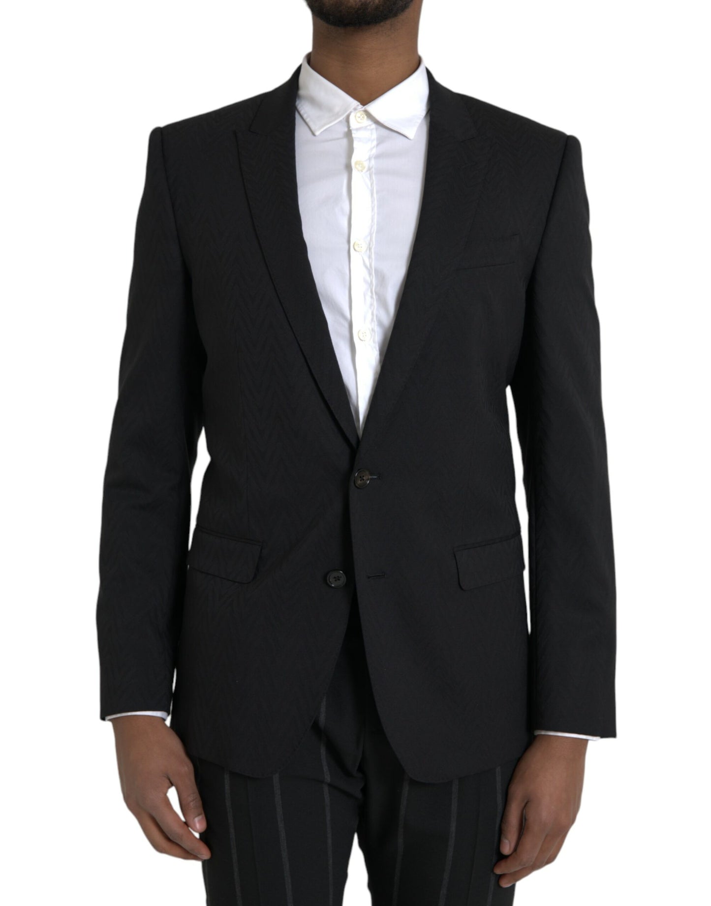 Dolce &amp; Gabbana Black MARTINI Slim Fit Jacket Coat Blazer