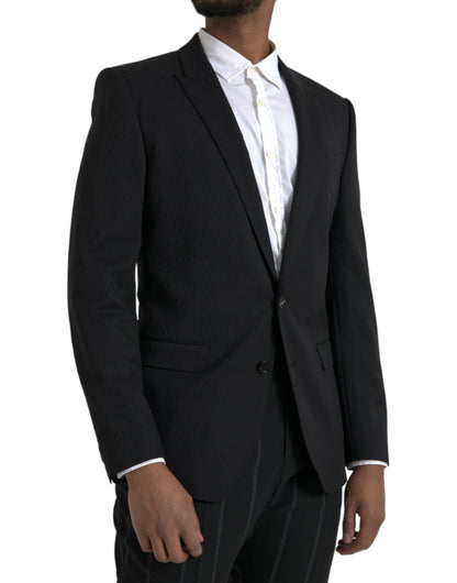 Dolce &amp; Gabbana Black MARTINI Slim Fit Jacket Coat Blazer