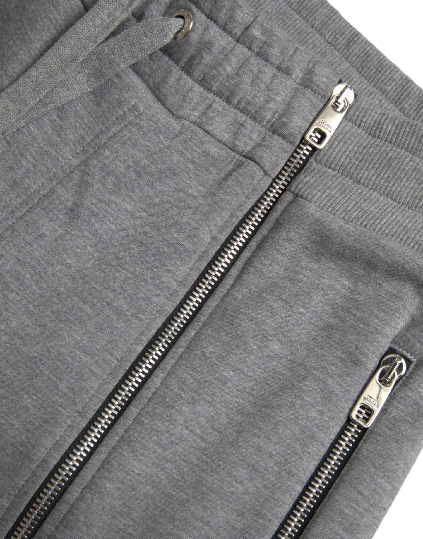 Dolce &amp; Gabbana Grey Cotton Jogger Skinny Sweatpants Byxor