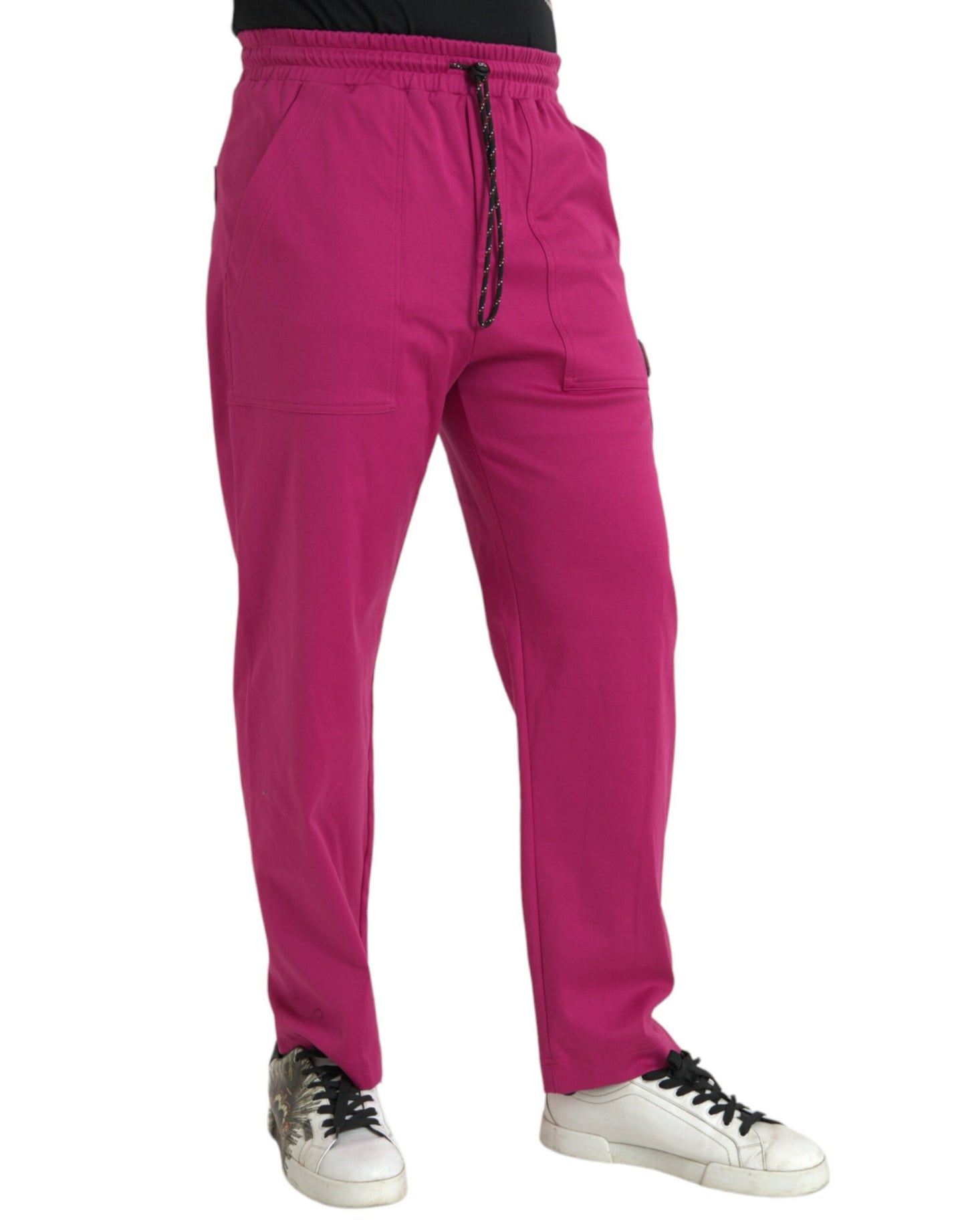 Dolce &amp; Gabbana Pink Logo Cargo Cotton Jogger Sweatpants Byxor