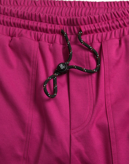 Dolce &amp; Gabbana Pink Logo Cargo Cotton Jogger Sweatpants Byxor