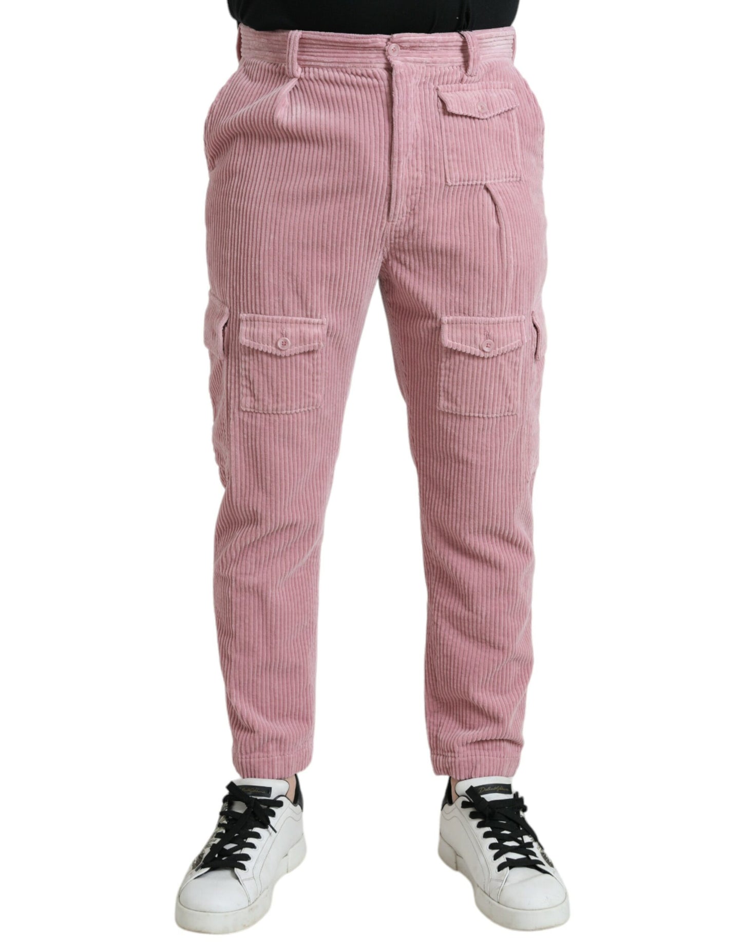 Dolce &amp; Gabbana Pink Corduroy bomull Stretch Skinny Cargo Jeans