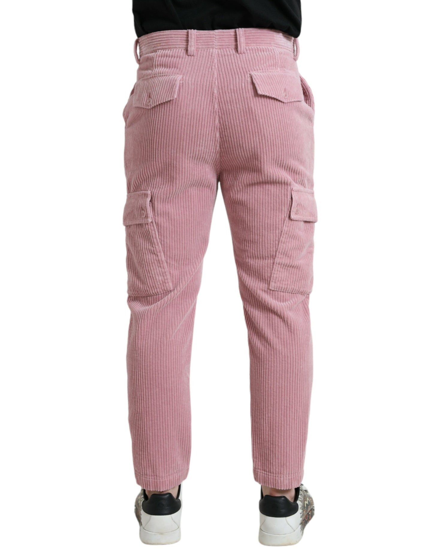 Dolce &amp; Gabbana Pink Corduroy bomull Stretch Skinny Cargo Jeans