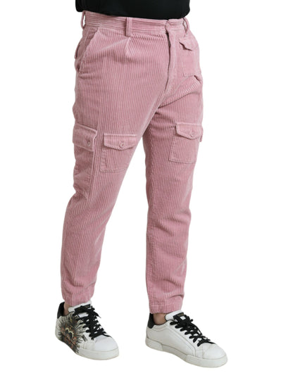 Dolce &amp; Gabbana Pink Corduroy bomull Stretch Skinny Cargo Jeans