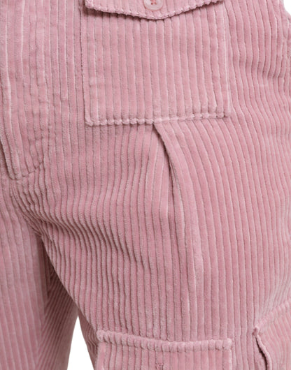 Dolce &amp; Gabbana Pink Corduroy bomull Stretch Skinny Cargo Jeans