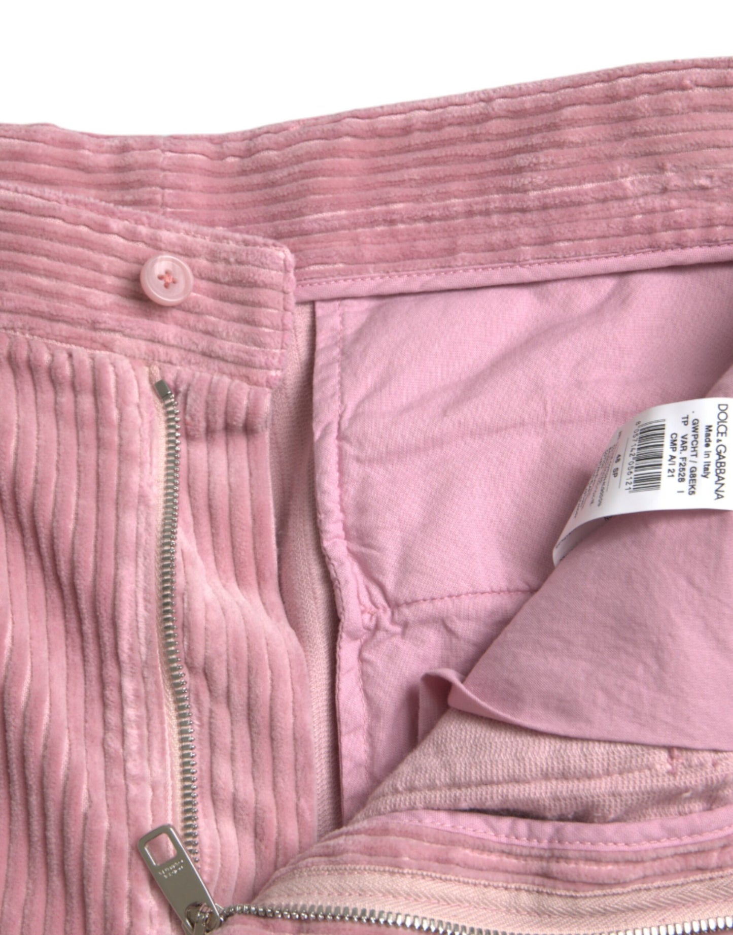 Dolce &amp; Gabbana Pink Corduroy bomull Stretch Skinny Cargo Jeans