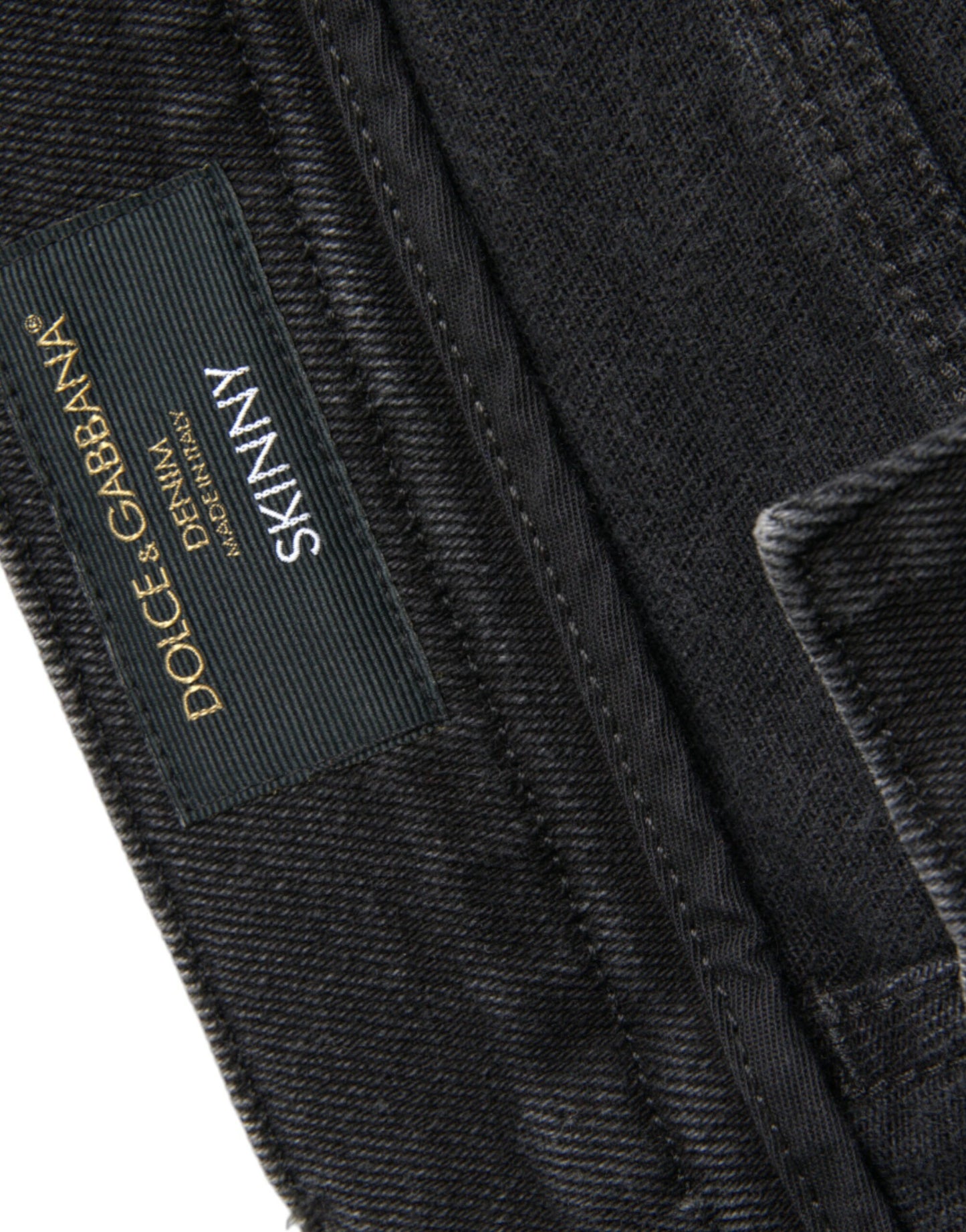 Dolce &amp; Gabbana grå bomullsstretch jeans med logotyp i skinny denim