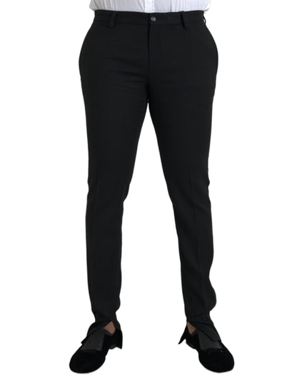 Dolce &amp; Gabbana Black Wool Stretch Men Skinny Pants