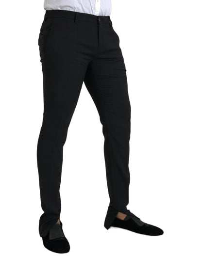 Dolce &amp; Gabbana Black Wool Stretch Men Skinny Pants