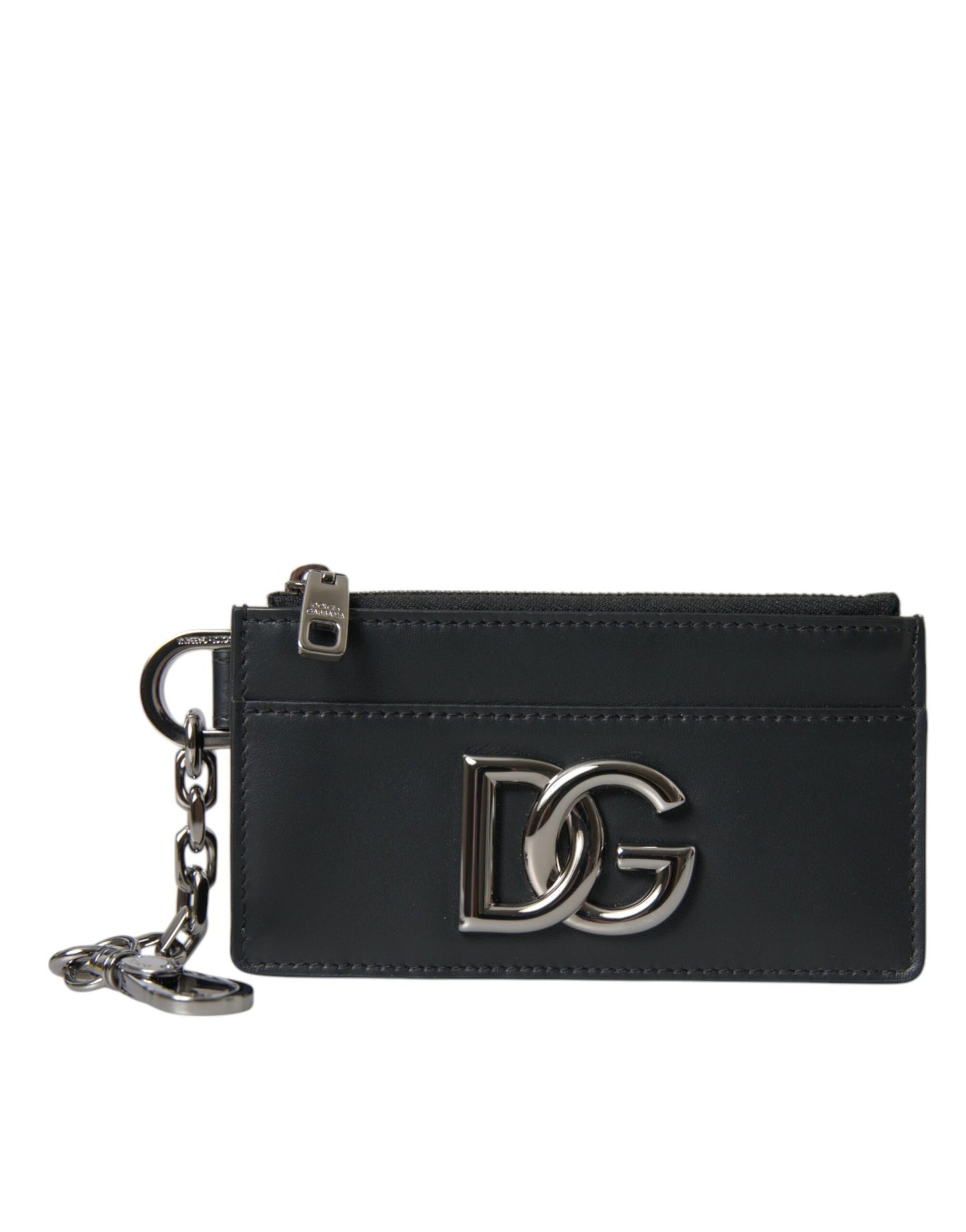 Cartera para tarjetas con logotipo DG de piel de becerro negra de Dolce &amp; Gabbana para hombre