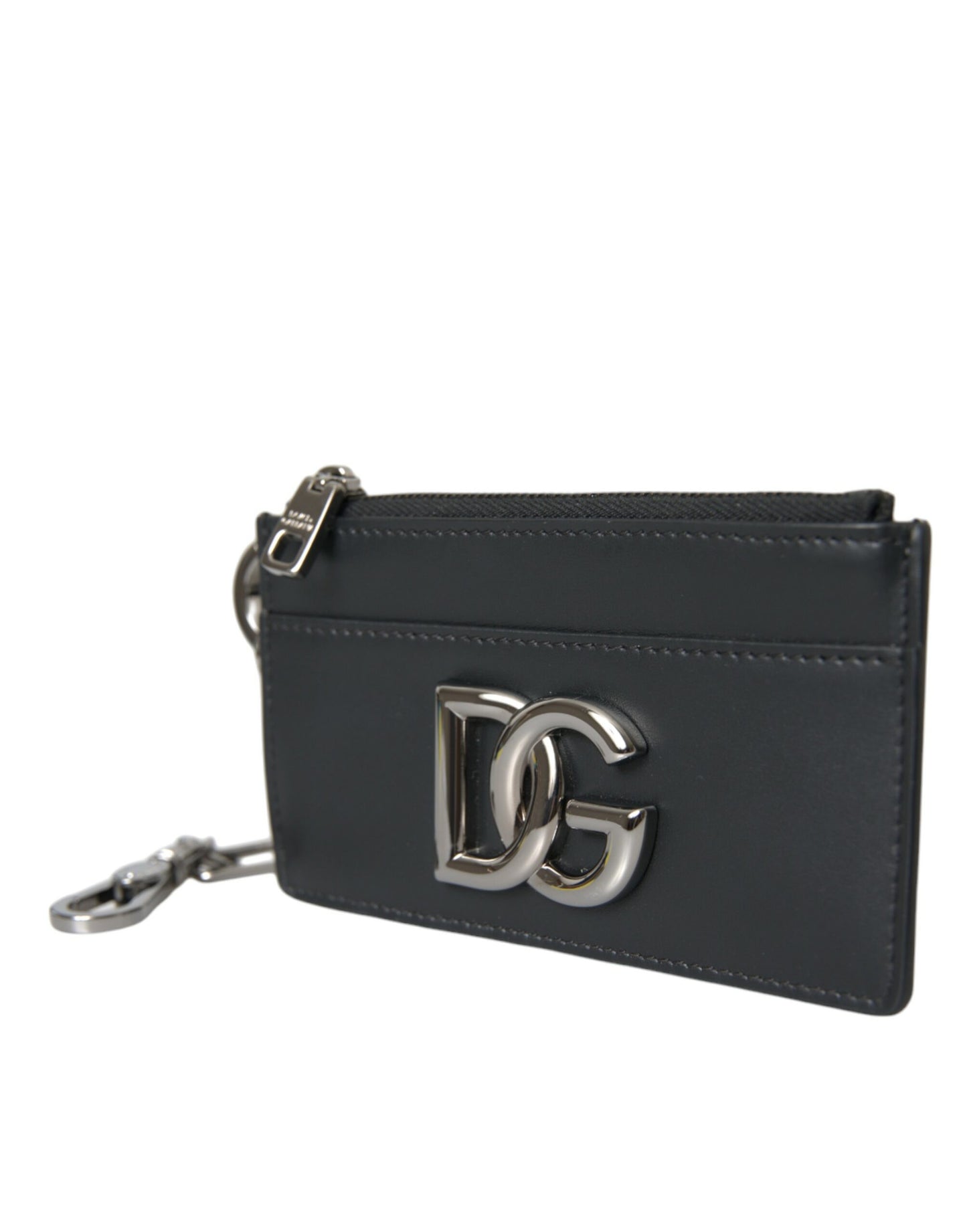 Cartera para tarjetas con logotipo DG de piel de becerro negra de Dolce &amp; Gabbana para hombre