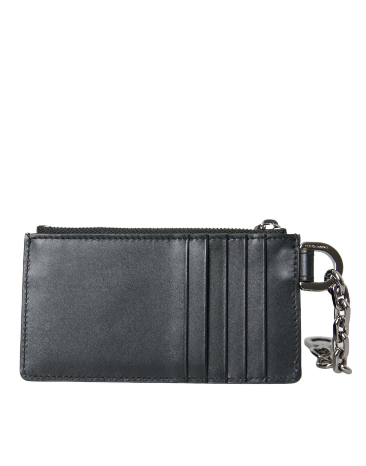 Cartera para tarjetas con logotipo DG de piel de becerro negra de Dolce &amp; Gabbana para hombre