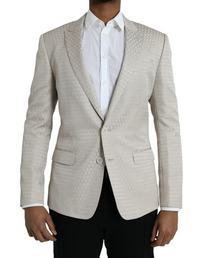 Dolce &amp; Gabbana Beige MARTINI Single Breasted Coat Blazer