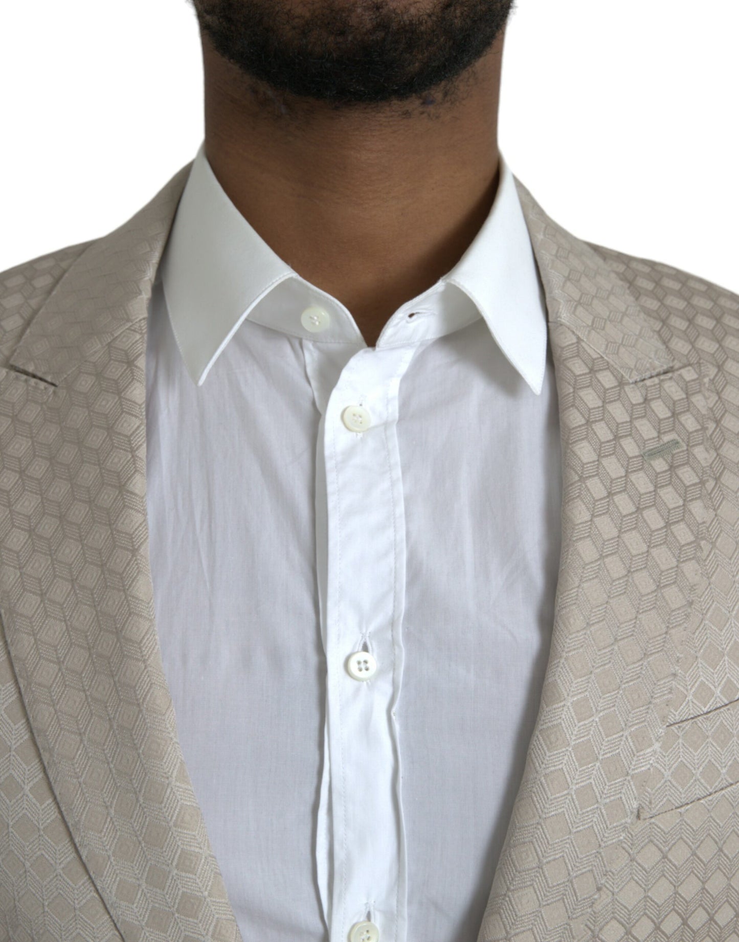 Dolce &amp; Gabbana Beige MARTINI Single Breasted Coat Blazer